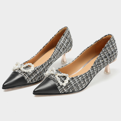 Womens Soft Leather Dress Shoes , Daily Casual Stitching 5cm High Heel Pump Shoes