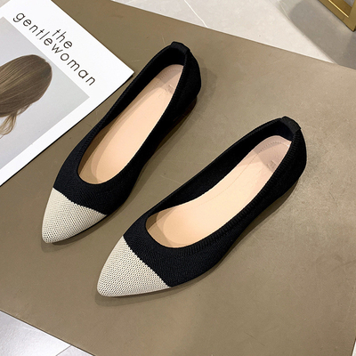 Women's New Pointed Casual Flat Shoe Lightweight Knit Breathable