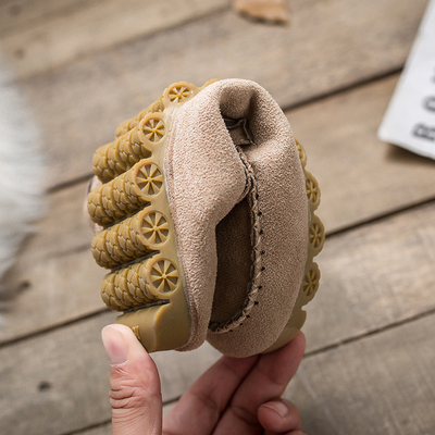 Flat Beef Tendon Plus Velvet Casual Ladies Cotton Shoes Lazy