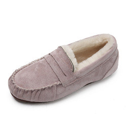 Warm Low Heel Round Toe Velvet Cotton Plush One Step Shoes for Commuter