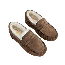 Warm Low Heel Round Toe Velvet Cotton Plush One Step Shoes for Commuter