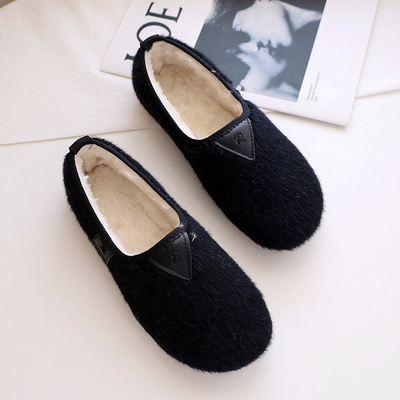 Pregnant Women Cotton Soft Soled Shoes Flat Bottomed Plus Velvet Warm Peasy