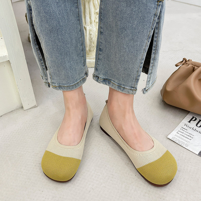 Soft Soled Knitted Shallow Mouth Shoes Female Spring Summer Flat Pedal Fairy Style