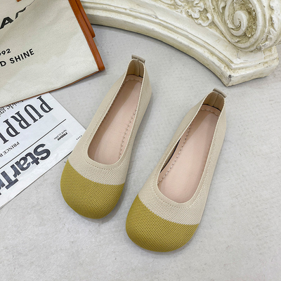 Soft Soled Knitted Shallow Mouth Shoes Female Spring Summer Flat Pedal Fairy Style