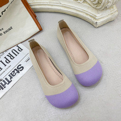 Soft Soled Knitted Shallow Mouth Shoes Female Spring Summer Flat Pedal Fairy Style