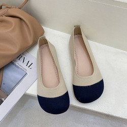 Soft Soled Knitted Shallow Mouth Shoes Female Spring Summer Flat Pedal Fairy Style