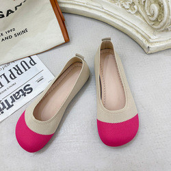 Soft Soled Knitted Shallow Mouth Shoes Female Spring Summer Flat Pedal Fairy Style