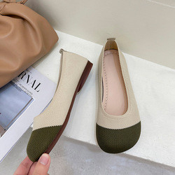 Soft Soled Knitted Shallow Mouth Shoes Female Spring Summer Flat Pedal Fairy Style