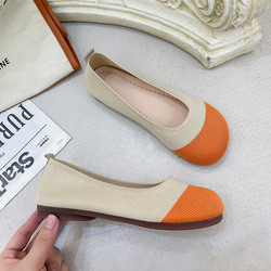 Soft Soled Knitted Shallow Mouth Shoes Female Spring Summer Flat Pedal Fairy Style