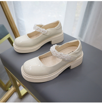 Children Light Casual Shoes , Back To School Girls Comfortable Leather Shoes Black