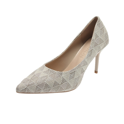 Lace Print Summer Light Single Ladies High Heel Shoe Shallow Mouth Stiletto