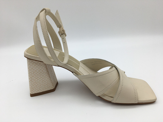 Soft Nappa PU Women'S Leather Heeled Sandals Pink / Beige / Orange