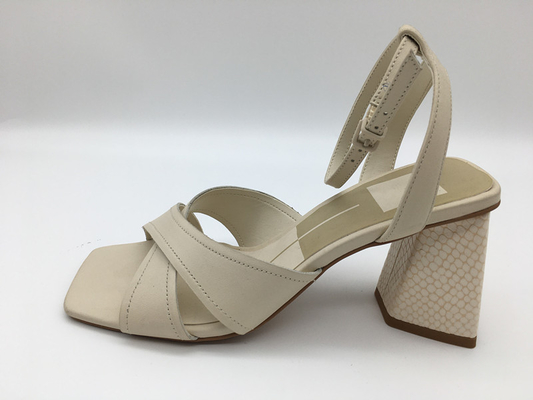 Soft Nappa PU Women'S Leather Heeled Sandals Pink / Beige / Orange