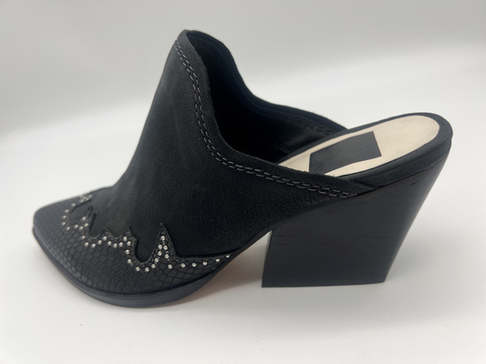 Sparkly Closed Toe Platform Womens Dress Shoes Black Soft Cow Suede Leather Shoes