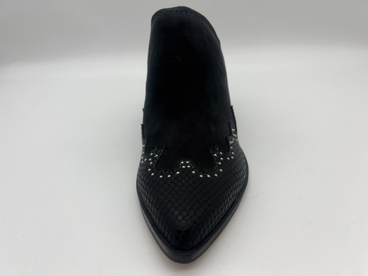 Sparkly Closed Toe Platform Womens Dress Shoes Black Soft Cow Suede Leather Shoes