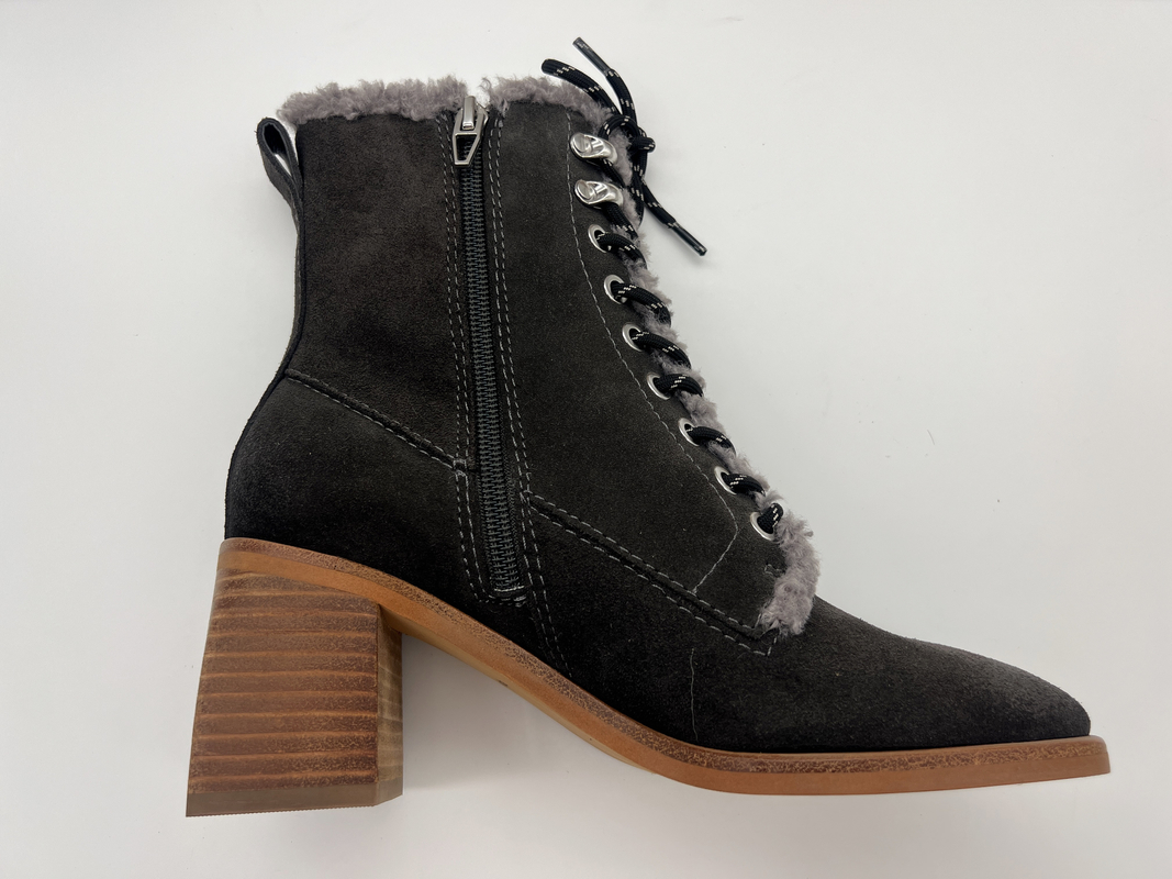 Women's waterproof non-slip lace-up winter dress boots，soft cow suede leather with High quality plush lining