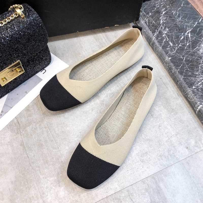 Wholesale Lightweight Knit Woven Shoes 2021 Breathable Flat Shoes For Women New Styles