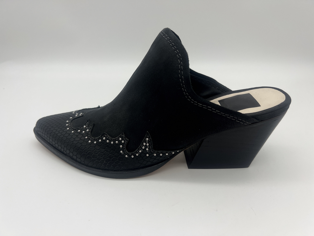 Sparkly Closed Toe Platform Womens Dress Shoes Black Soft Cow Suede Leather Shoes